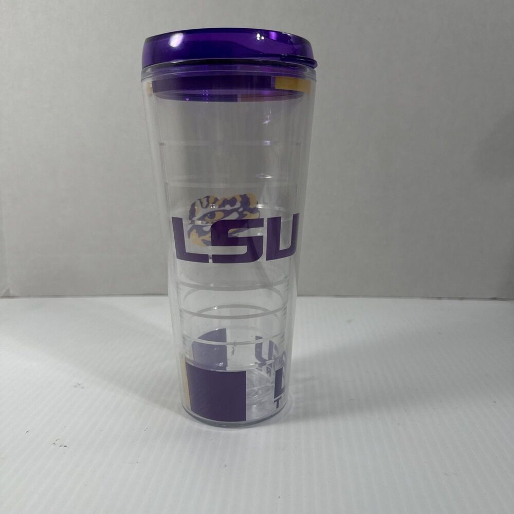 LSU Tigers Clear 22oz Hot or Cold Plastic  Tervis Travel Tumbler New